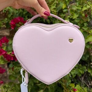 NWT Stoney Clover Lane Heart Shaped Pink Lilac Crossbody Top Handle Bag New